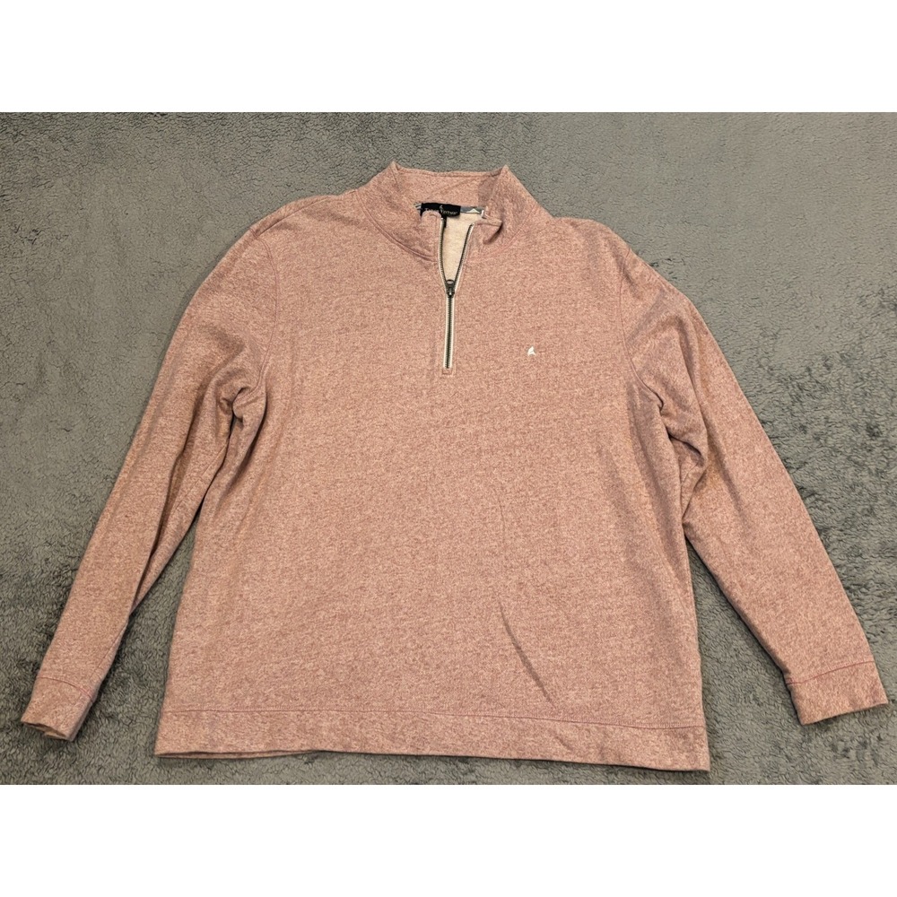 Tailor Vintage 1/4 Zip Pullover Mens XL Pink Heather Long Sleeve Casual